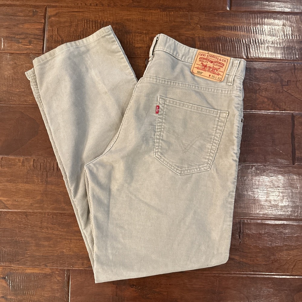 Levi's 559 Relaxed Straight 5-Pocket Corduroy Jeans Pants Beige Size 34X32